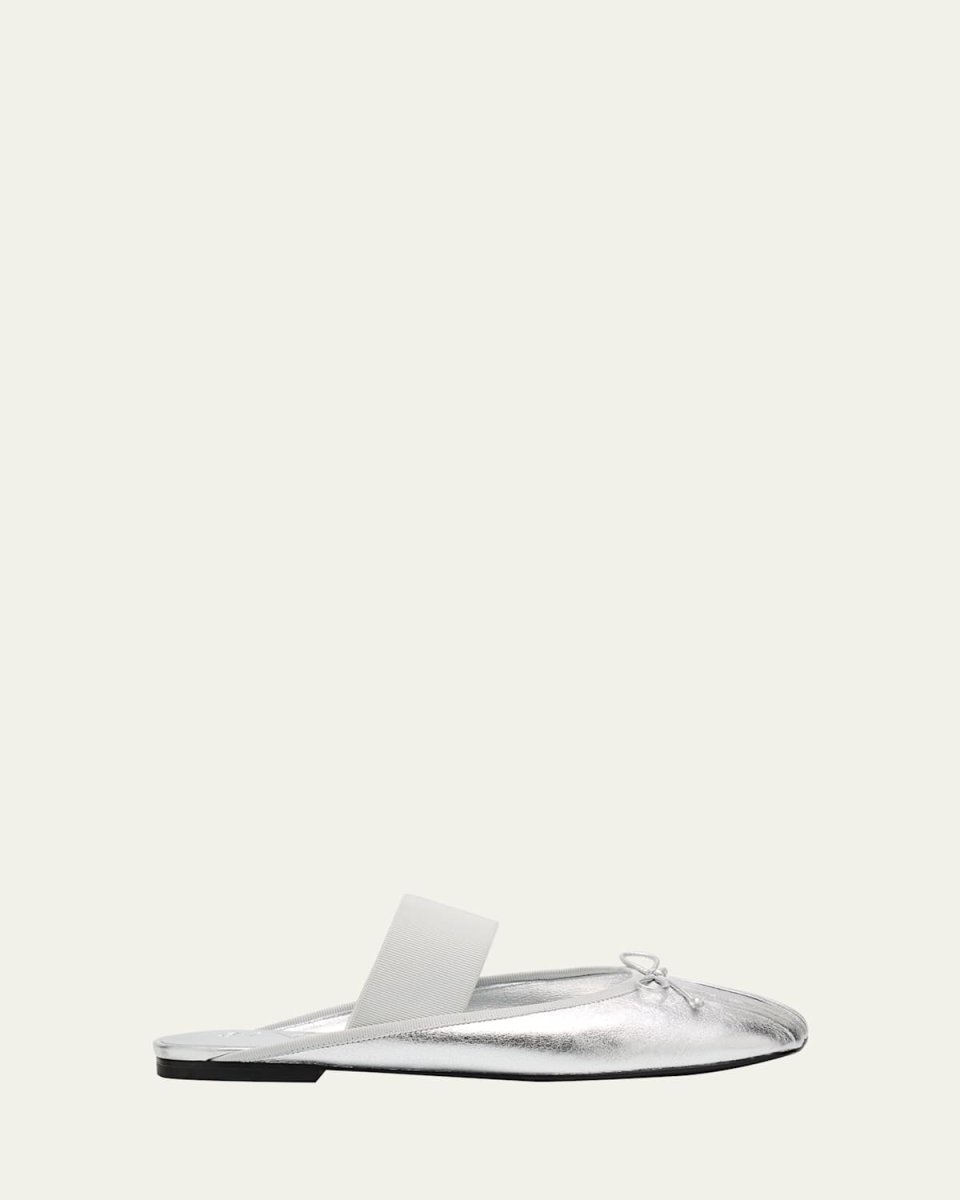 ID Metallic Leather Ballerina Mules